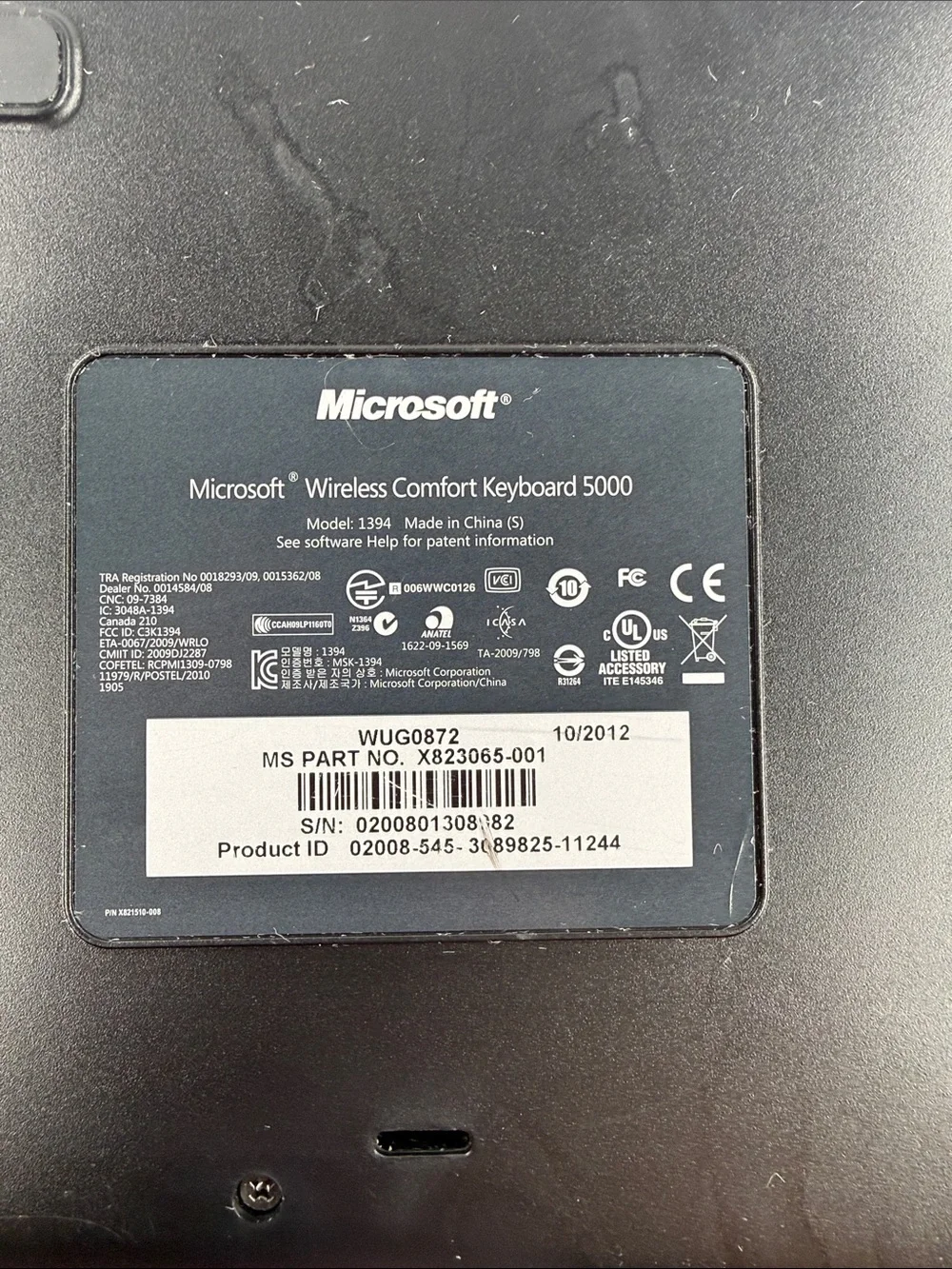Microsoft Black Ergonomic Split-Style Keyboard w/Integrated Palm Rest- No Dongle